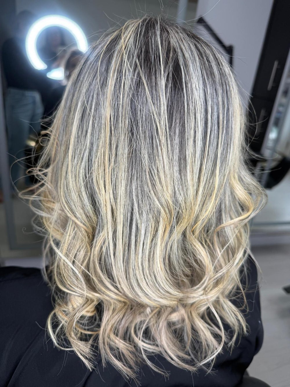 Ash blonde highlights waves — Lush Atelier Beauty Salon