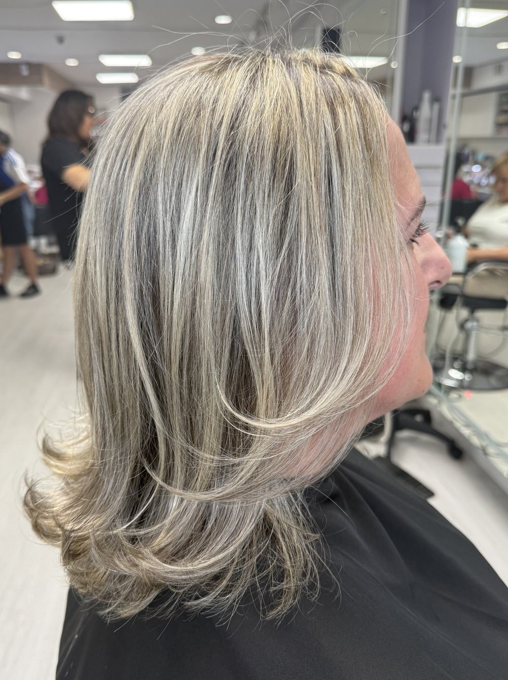 Silver blonde highlights — Lush Atelier Beauty Salon