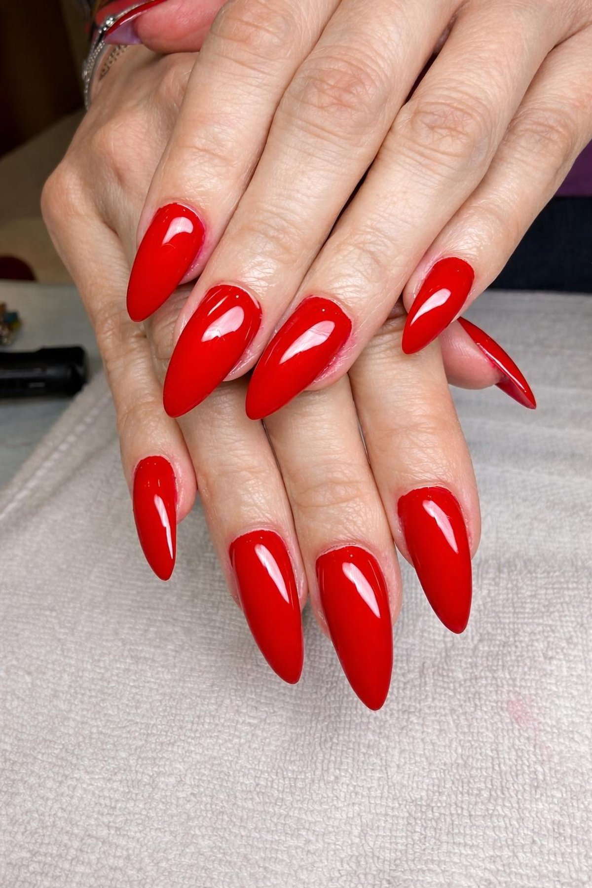 Manicure work in progress at Lush Atelier